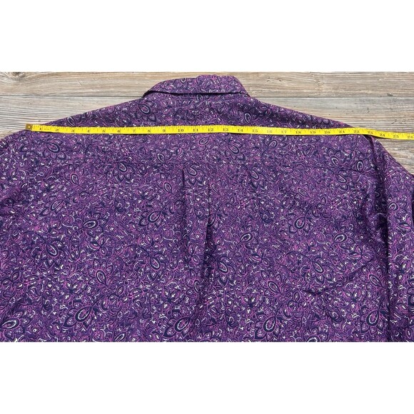 Cinch Shirt Mens XL Purple Paisley Button Down Flip Cuff  Western Cowboy Rodeo - Picture 14 of 16